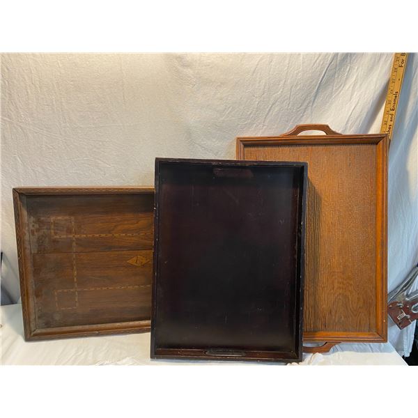 3 wood trays