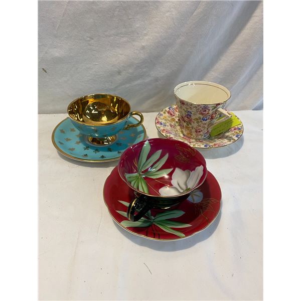 3 Tea cups and saucers