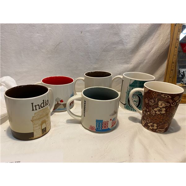 6 Starbucks mugs