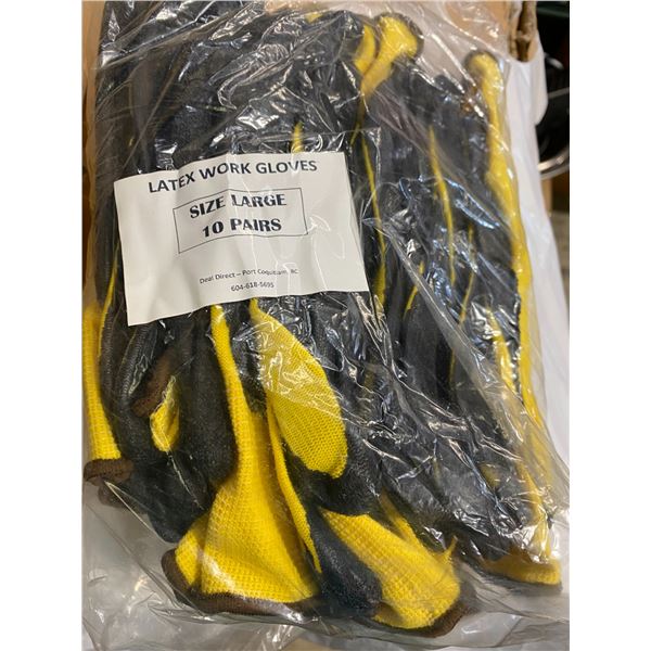 Size large 10 latex gloves