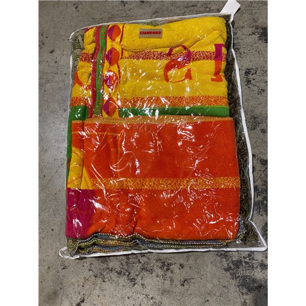 Towels and throw blanket