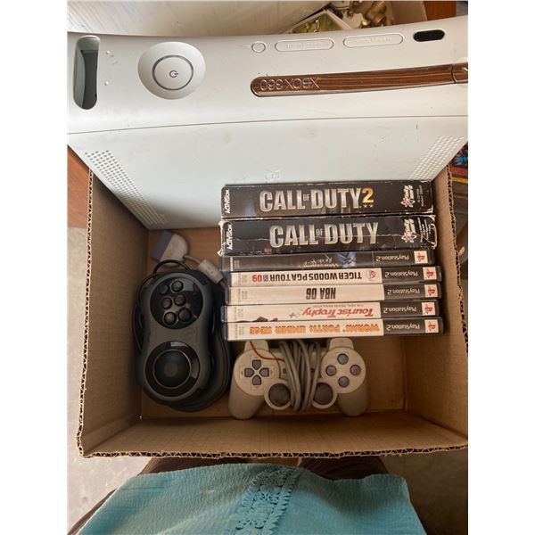 Xbox 360 play station 2 games no cord and other