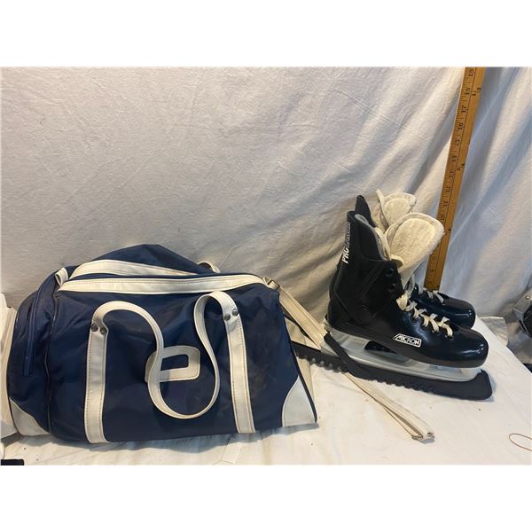 Duffle bag and micron skates size 5