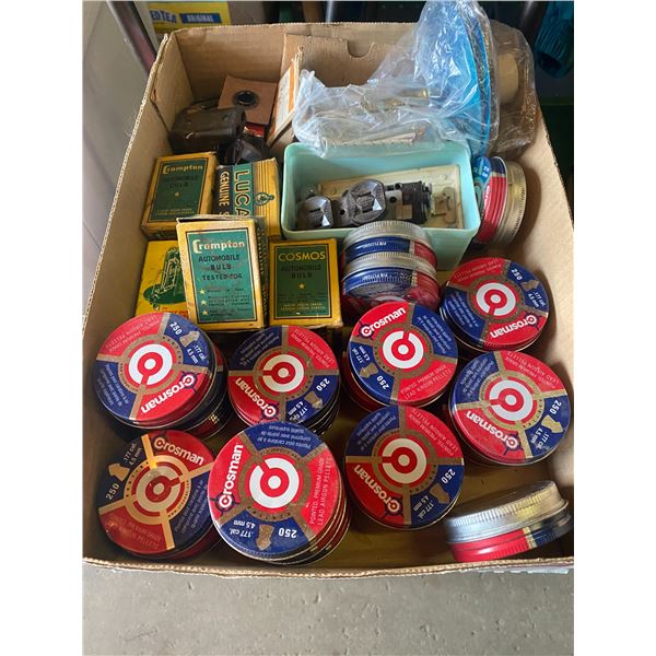 Automobile lights and empty Crimean tins