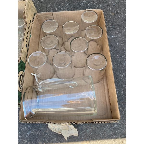 Glass juice jug and glasses