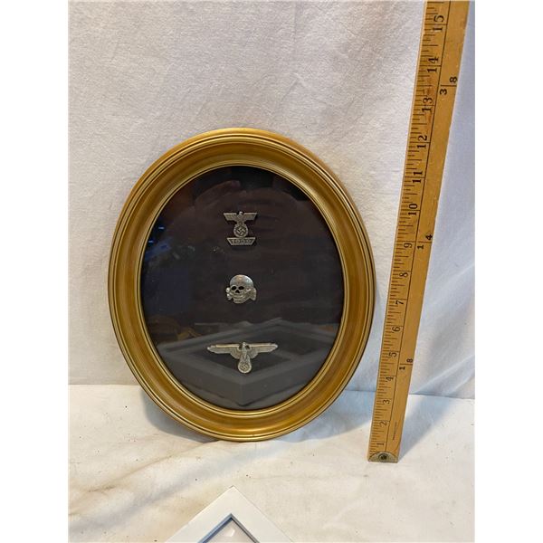 Military wwii lapel pins framed