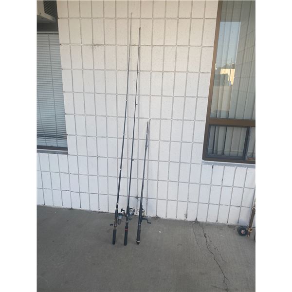3 rods and reels