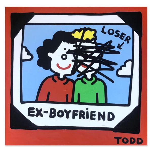 Todd Goldman, "Ex-Boyfriend" Hand Signed Original Painting on Canvas with Letter of Authenticity.