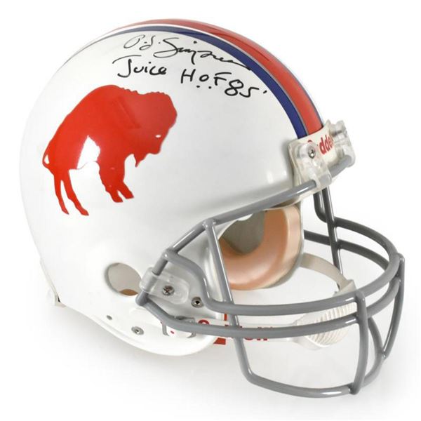 NFL Licensed Buffalo Bills Pro Helmet, Hand-Autographed by O.J. Simpson with Letter of Authenticity