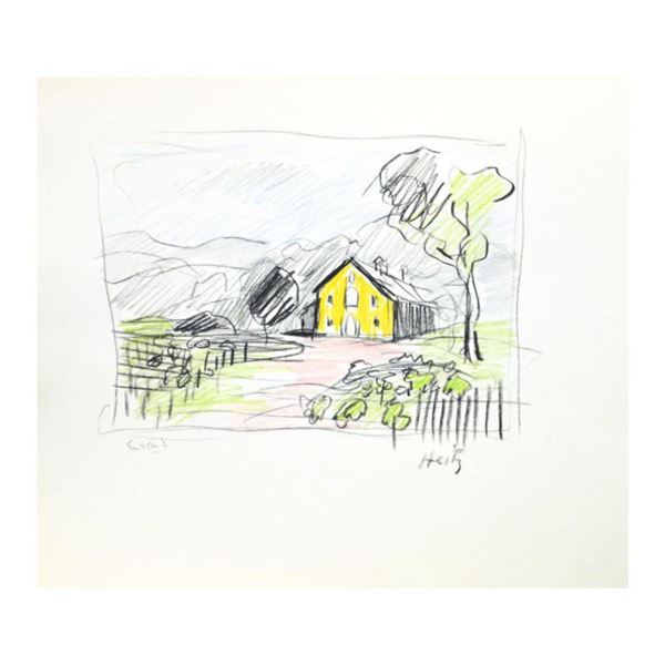 Wayne Ensrud "Heitz Cellars, Napa Valley" Pencil Original Artwork; Hand Signed; COA