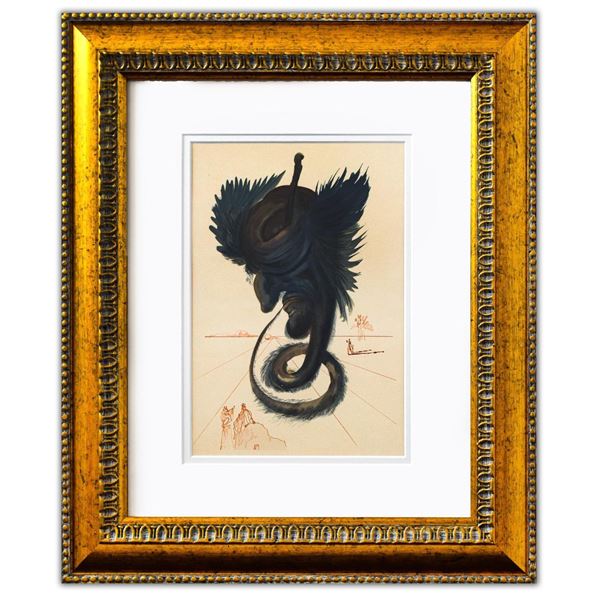 Salvador Dali- Original Color Woodcut on B.F.K. Rives Paper "Inferno 20"