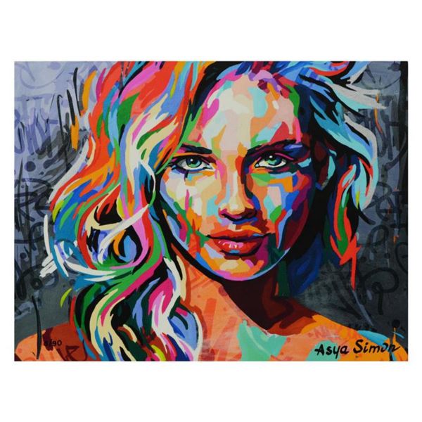 Asya Simon, "Secrets" Limited Edition on Canvas, Numbered and Hand Signed with Letter of Authenticit