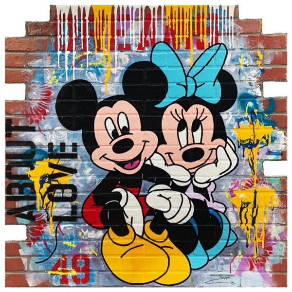 Jozza, "All We Need" Hand Signed Original Mixed Media on Board with COA.