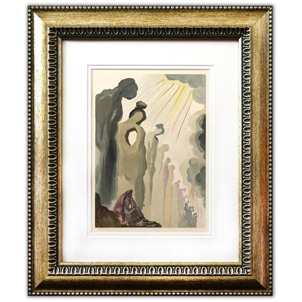 Salvador Dali- Original Color Woodcut on B.F.K. Rives Paper "Purgatory 13"