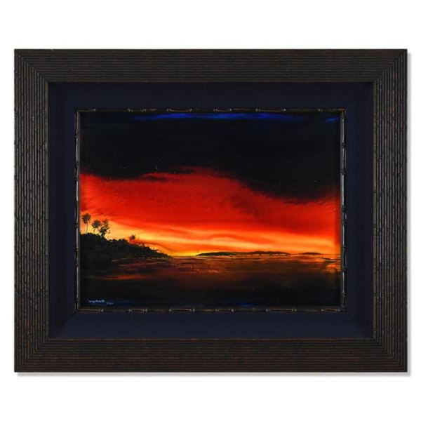 Wyland, "Keys Sunset IV" Framed Original Oil Painting on Board, Hand Signed with Letter of Authentic