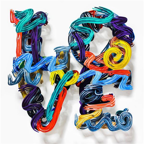 Patricia Govezensky- Original Painting on Cutout Steel "Contemporary Love (Mini Series)"