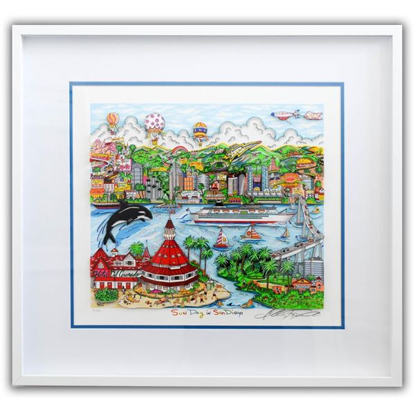 Charles Fazzino- 3D Construction Silkscreen Serigraph "Sun Day in San Diego"