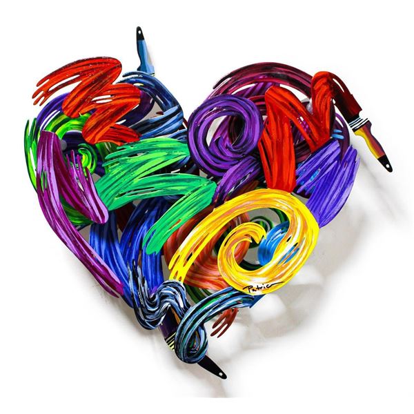 Patricia Govezensky- Original Painting on Cutout Steel "Colors of Love (Mini Series)"