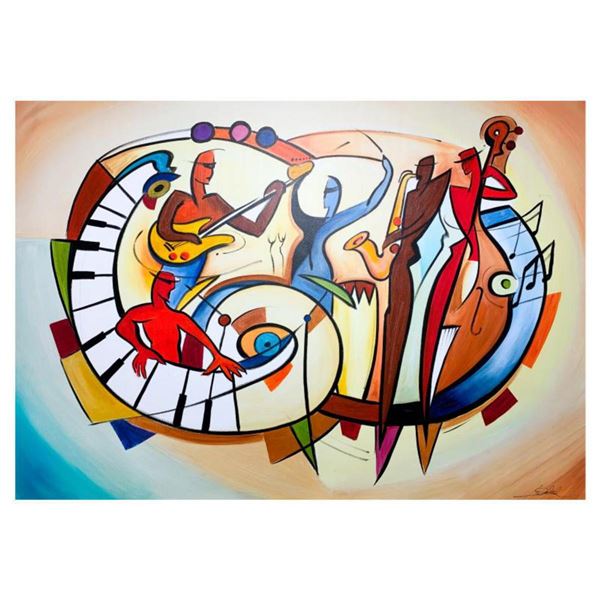 Alfred Gockel, "Missisippi Delta Blues" Hand Signed Limited Edition on Canvas with Letter of Authent