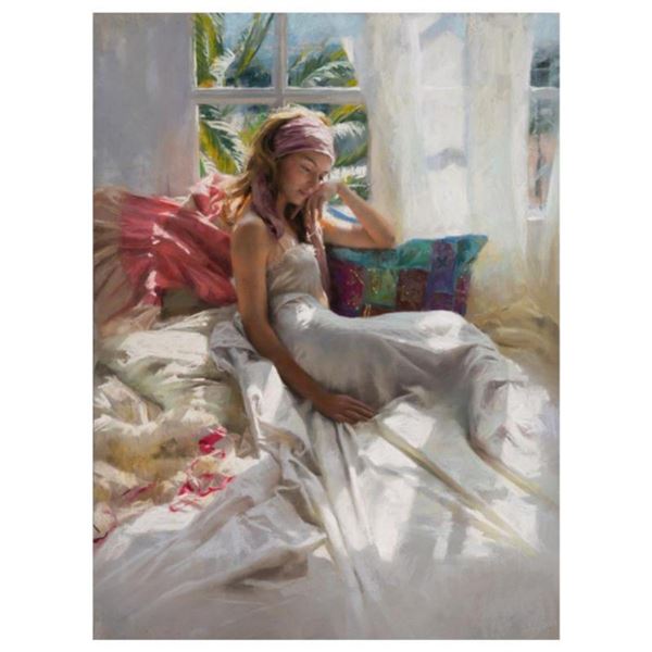 Vicente Romero, "Respite" Hand Signed Limited Edition Giclee on Canvas with Certificate of Authentic