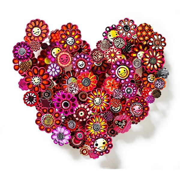 Patricia Govezensky- Original Painting on Cutout Steel "Hommage to Takashi (Mini Series) XVIII"