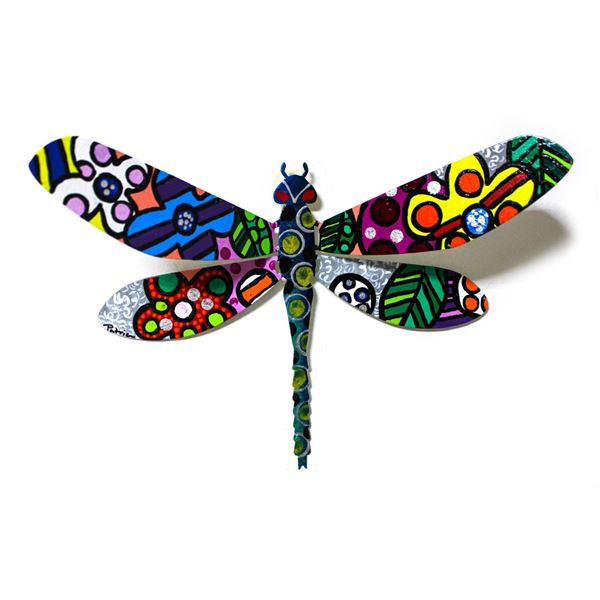 Patricia Govezensky- Original Painting on Cutout Steel "Dragonfly CIX"