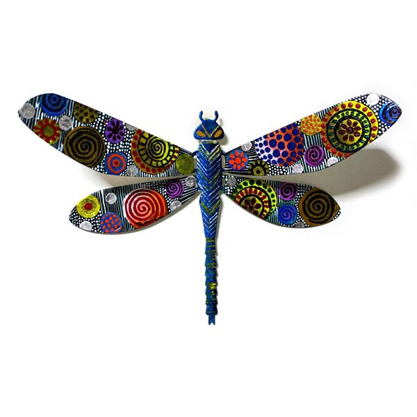 Patricia Govezensky- Original Painting on Cutout Steel "Dragonfly CXI"