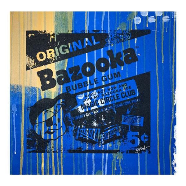 Gail Rodgers, "Bazooka Joe" Hand Signed Original Hand Pulled Silkscreen Mixed Media on Canvas with L