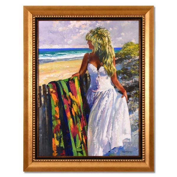 Howard Behrens (1933-2014), "Memories of Santorini I" Framed Original Painting on Canvas, Hand Signe
