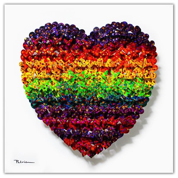 Patricia Govezensky- Original 3D Metal Art on Wood "Heart"