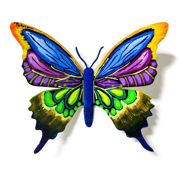 Patricia Govezensky- Original Painting on Cutout Steel "Butterfly CLIII"