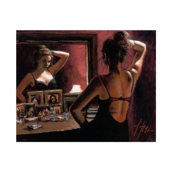 Fabian Perez, "El Espejo" Hand Textured Limited Edition Giclee on Board. Hand Signed and Numbered AP