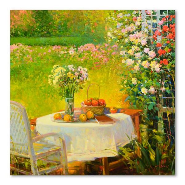 Ming Feng, "My Favorite Place" Original Oil Painting on Canvas, Hand Signed with Letter of Authentic