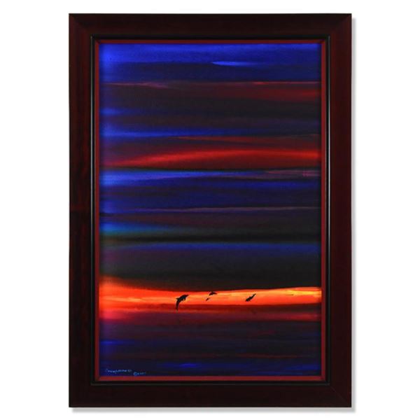Wyland, "Pacific Colors " Framed Original Oil Painting on Canvas, Hand Signed with Letter of Authent
