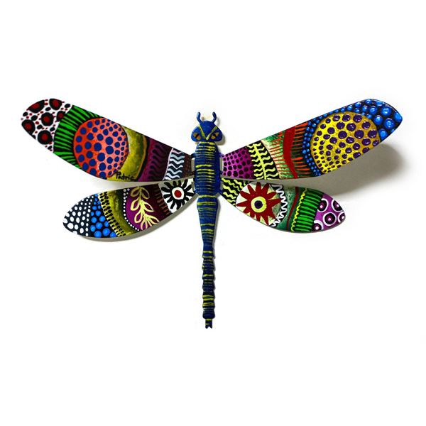 Patricia Govezensky- Original Painting on Cutout Steel "Dragonfly CIII"