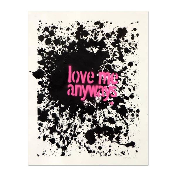 Padhia Avocado, "Love Me Anyways" Hand Painted Unique Variation Silkscreen, Numbered 10/12 and Hand 