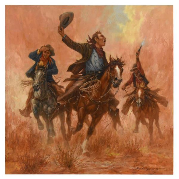 Larry Fanning (1938-2014), "Off To See The Elephant" Limited Edition on Canvas, AP Numbered and Hand