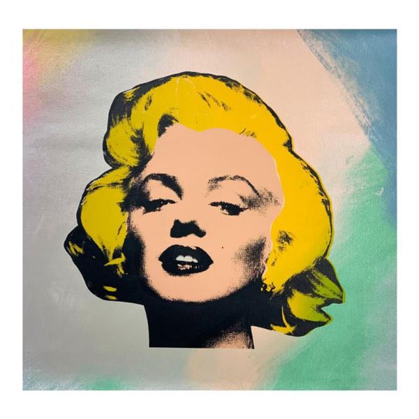 Steve Kaufman (1960-2010) "Marilyn Monroe" Hand Signed and Numbered Limited Edition Hand Pulled silk