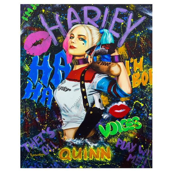 Nastya Rovenskaya- Mixed Media "Harley Quinn is Here"
