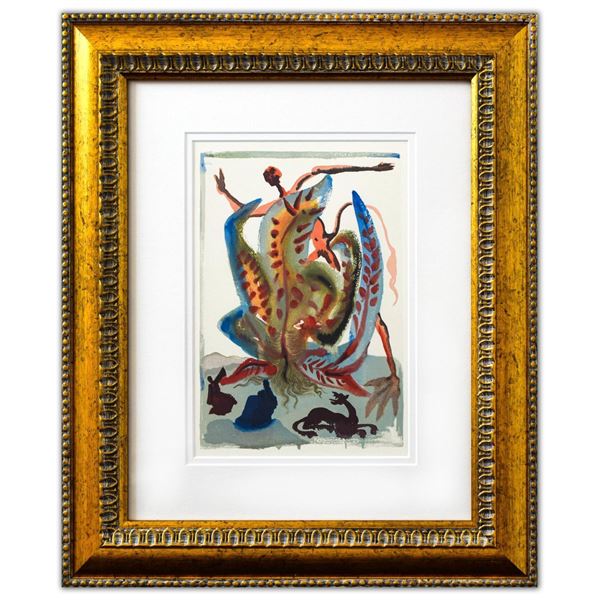 Salvador Dali- Original Color Woodcut on B.F.K. Rives Paper "Purgatory 23"