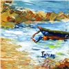 Image 2 : Elliot Fallas, "Fishing Boat" Original Oil Painting on Canvas, Hand Signed with Letter of Authentici