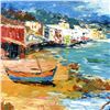 Image 3 : Elliot Fallas, "Fishing Boat" Original Oil Painting on Canvas, Hand Signed with Letter of Authentici