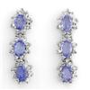 Image 1 : CERTIFIED 4.38ct DIAMOND & TANZANITE EARRINGS 14K GOLD