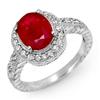 Image 1 : ACA CERTIFIED 2.50ct DIAMOND & RUBY RING 14K WHITE GOLD