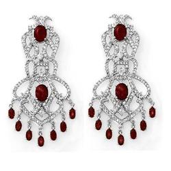 ELEGANT 17.50 ctw CERTIFIED DIAMOND & RUBY EARRING GOLD