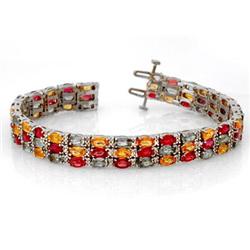 BRACELET 32.26ct CERTIFIED DIAMOND & MULTI-SAPPHIRE 14K