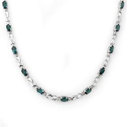 NECKLACE 9.02ctw ACA CERTIFIED DIAMOND & BLUE SAPPHIRE