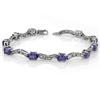 Image 1 : ACA CERTIFIED 4.25ctw DIAMOND & TANZANITE BRACELET GOLD