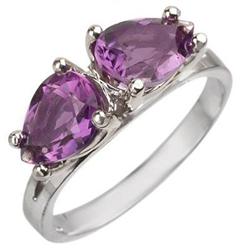 FAMOUS 2.0ctw CERTIFIED AMETHYST RING WHITE GOLD