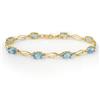 Image 1 : ACA CERTIFIED 8.02ct DIAMOND & BLUE TOPAZ BRACELET GOLD